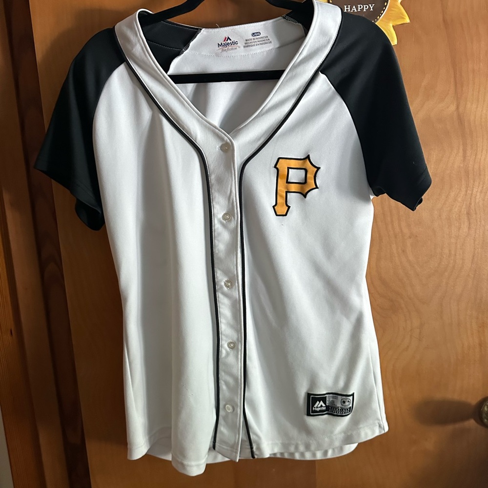 Majestic Black and White Kids Jersey with Gold Accent